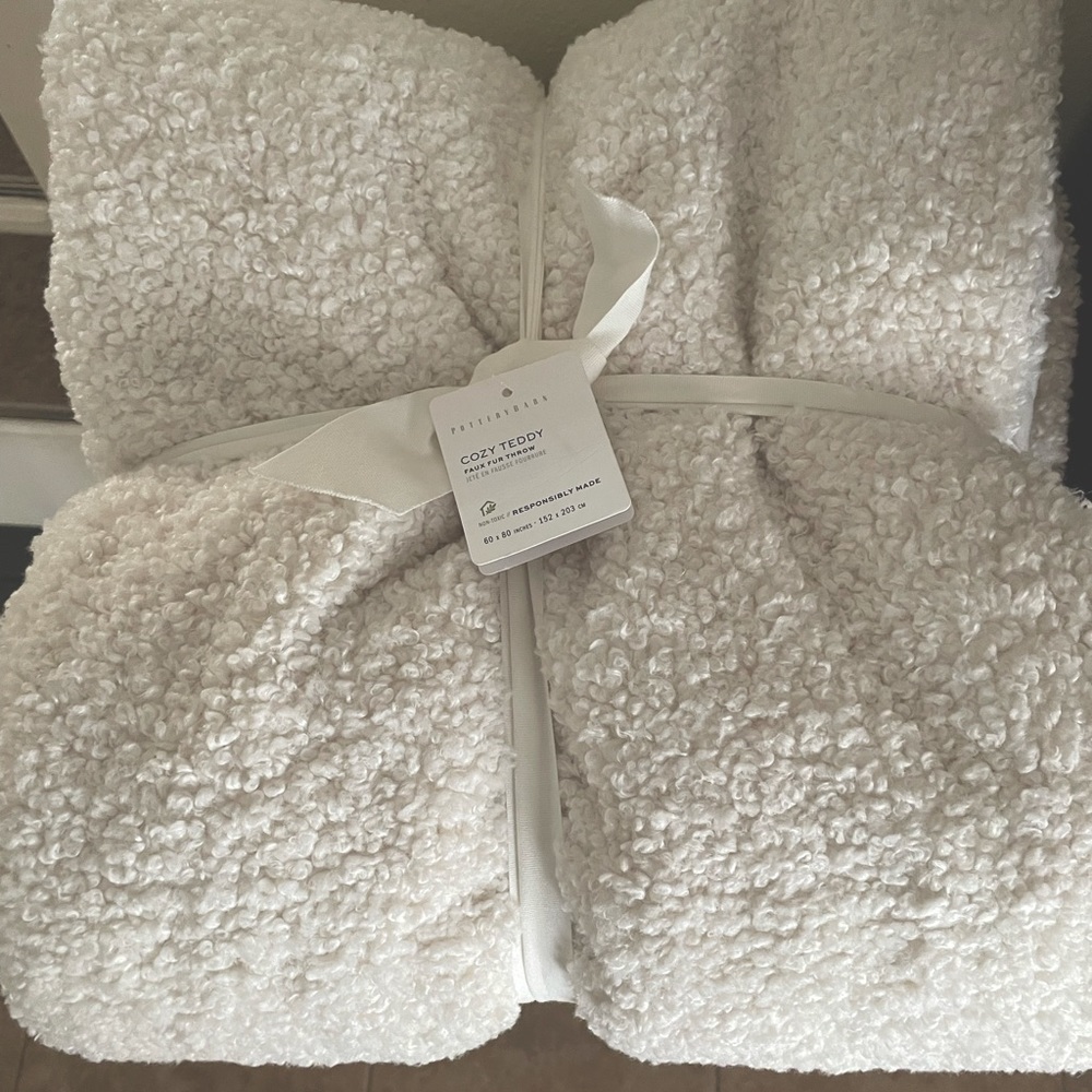 NWT Pottery Barn Cozy Teddy Throw